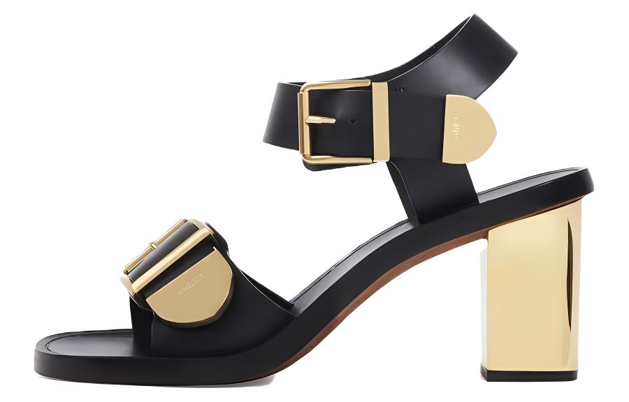 (Women) Chloe Rebecca Leather Open-Toe Sandals 'Black' CHC23A885EX001