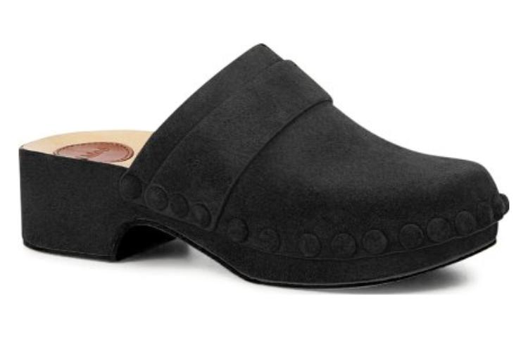 (W) Chloe Round Toe Open Back Slippers 'Black' 圖 2