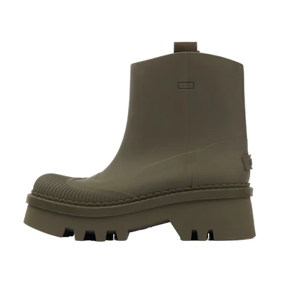 (W) Chloe Round Toe Slip-On Rain Boots 'Green'