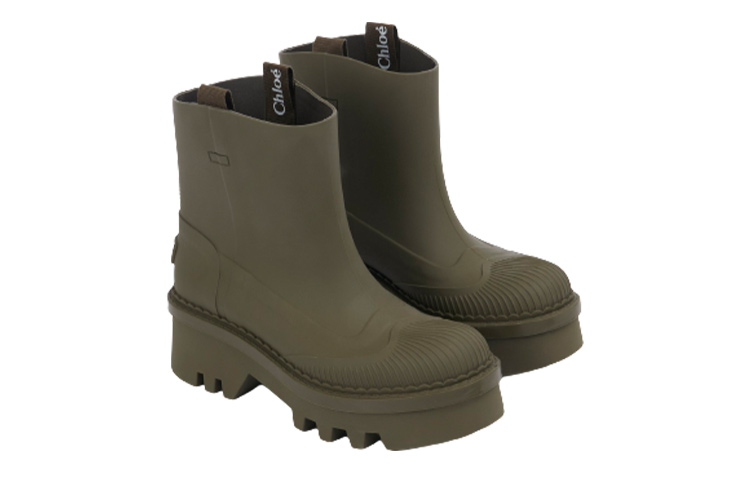 (W) Chloe Round Toe Slip-On Rain Boots 'Green' 圖 2