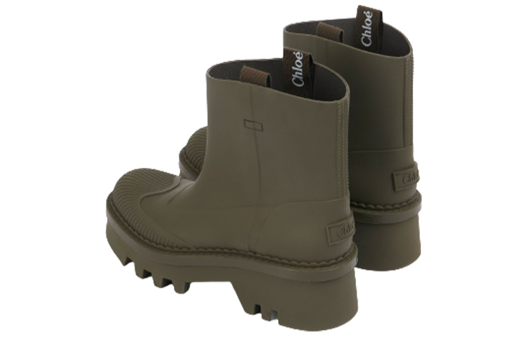 (W) Chloe Round Toe Slip-On Rain Boots 'Green' 圖 4