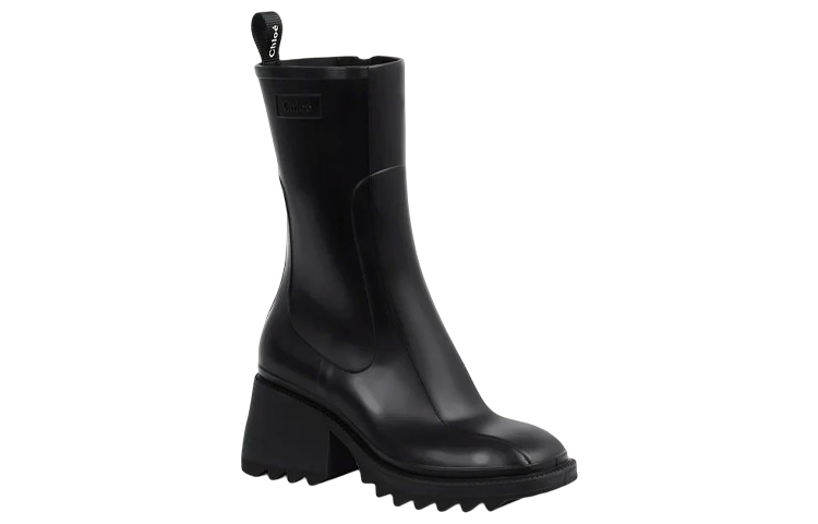 Order (W) クロエ ラバー 厚底アンクルブーツ (黒) CHC22A239Z2001