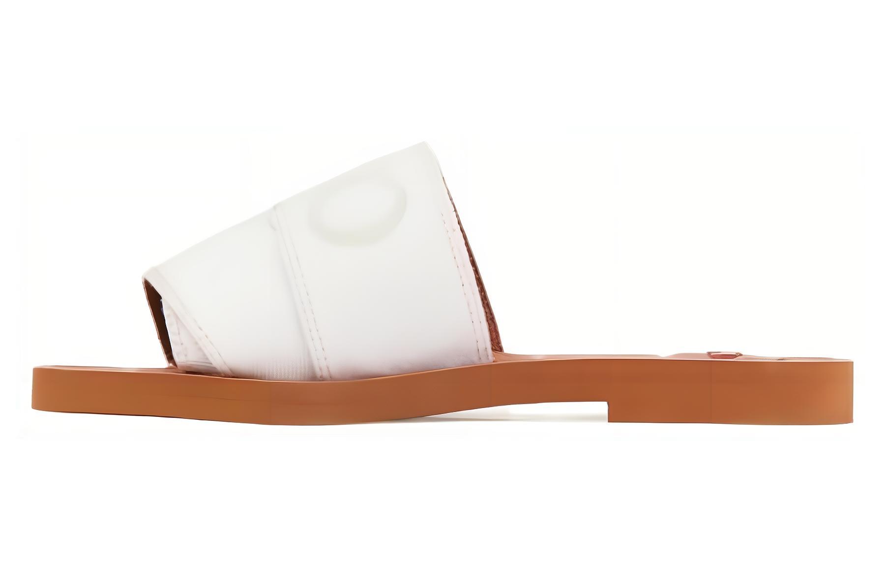 (Women) Chloé Woody Flat Mule Snow 'White' CHC23A188FB104