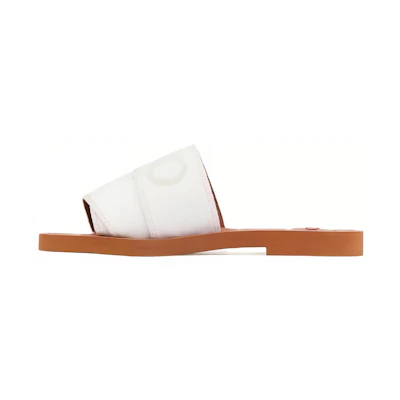 (W) Chloé Woody Flat Mule Snow 'White'