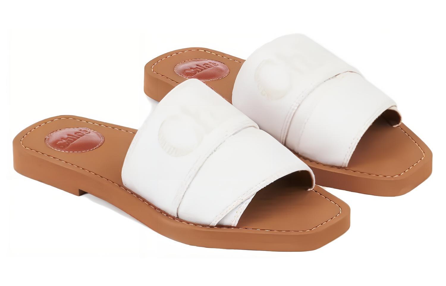Order (W) Chloe Sandalia Slide 'Blanca con Punta Abierta' CHC23A188FB104