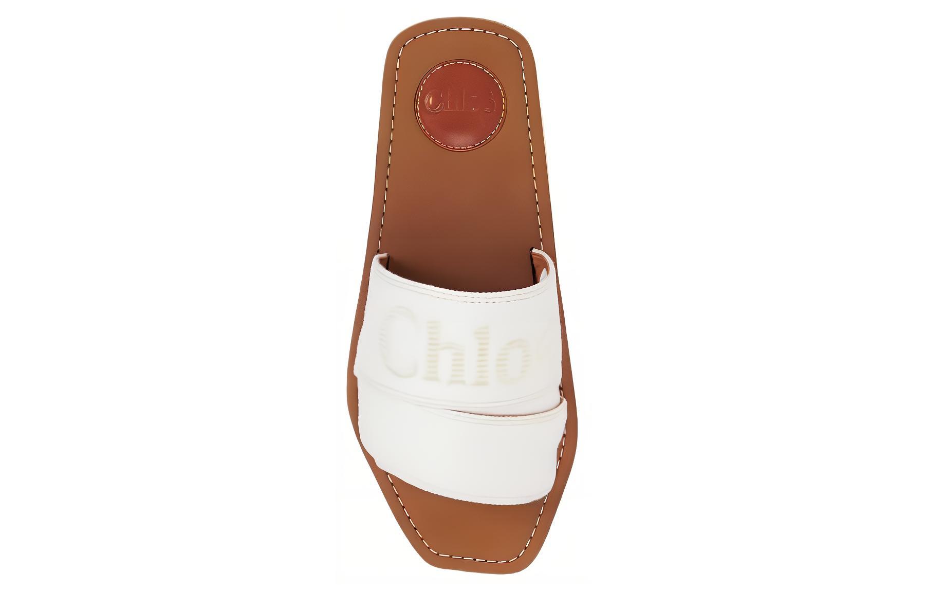 Lookbook (W) Chloe Sandalia Slide 'Blanca con Punta Abierta' CHC23A188FB104