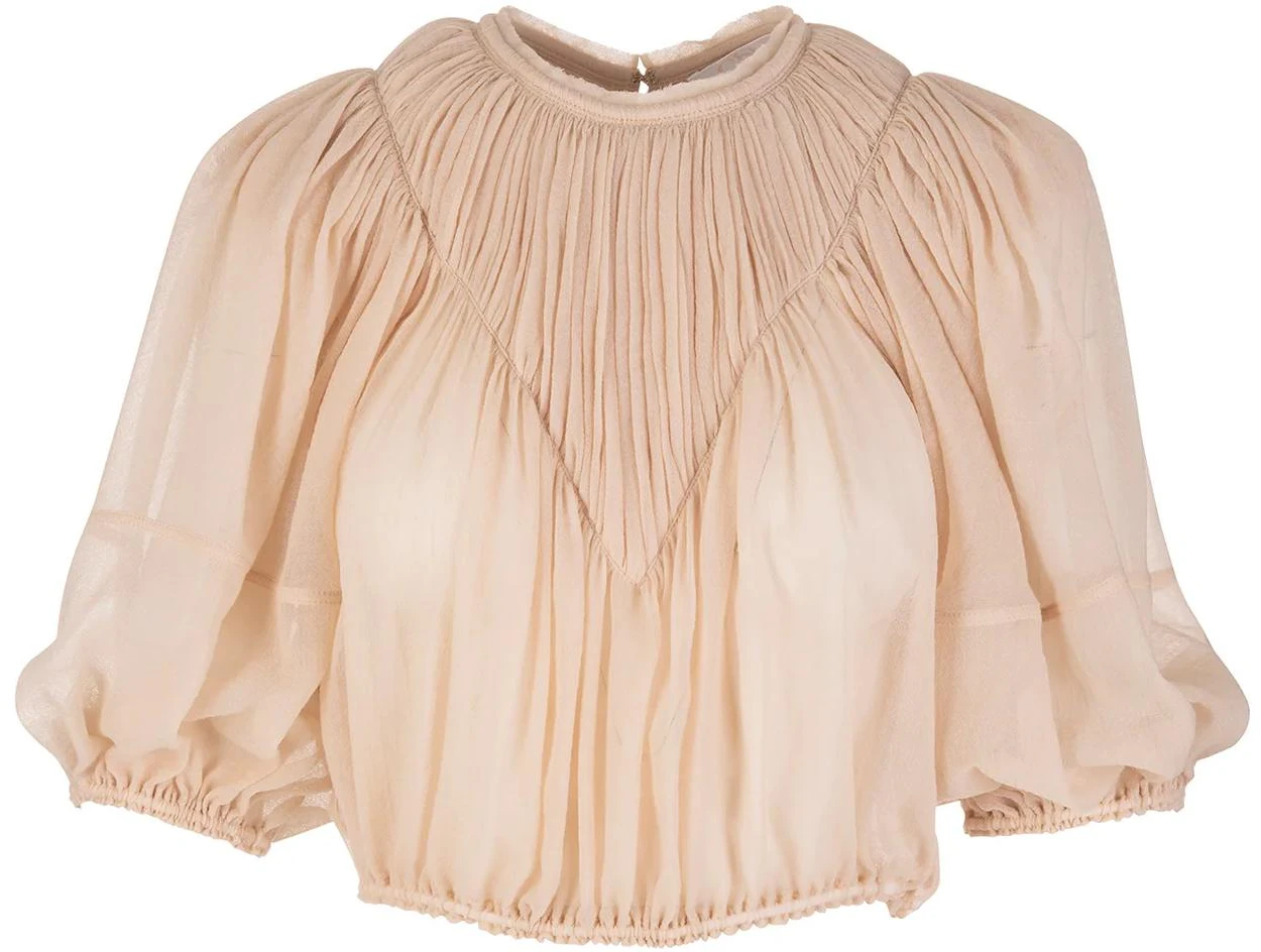 women-chloe-ss-23-beige-short-puff-sleeve-pleated-chiffon-blouse-chc-22-sht-0106120-m