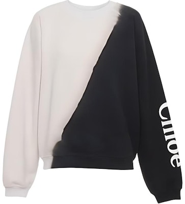 (W) クロエ SS23 カラーブロック ロゴプリント クルーネックスウェット ブラック/ホワイト CHC23AJH11191905 Buy (W) クロエ SS23 カラーブロック ロゴプリント クルーネックスウェット ブラック/ホワイト CHC23AJH11191905