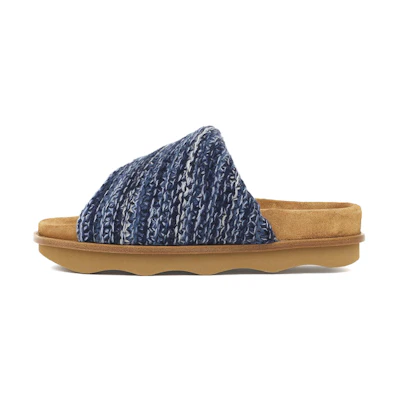 (W) Chloe Thick Sole Slide Sandals 'Blue Brown'
