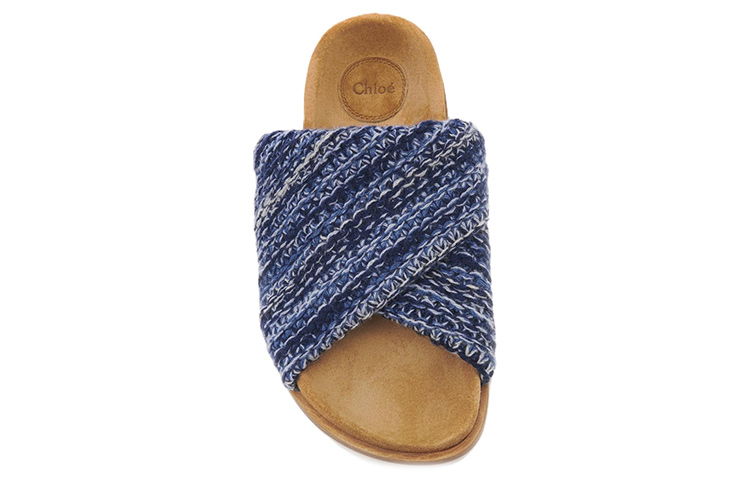 Lookbook (Women) Chloe Thick Sole Slide Sandals 'Blue Brown' CHC22A695AO4ZA