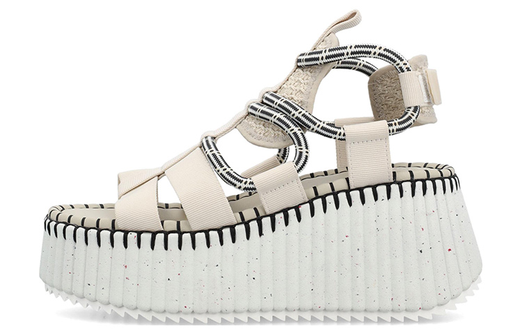 (Women) Chloe Wedge Velcro Sandal 'Beige' CHC23U869UY400L