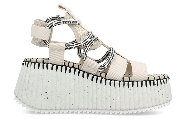 (W) Chloe Wedge Velcro Sandal 'Beige' 圖 2