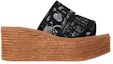Order (W) クロエ Woody ブラックレース エスパドリーユ ウェッジ CHC22S449D2001