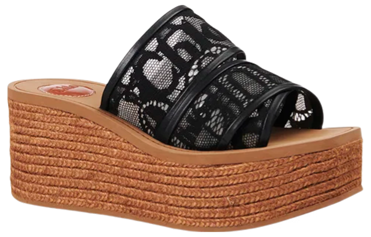 Lookbook (W) Chloe Woody 'Espadrille Wedges Renda Hitam' CHC22S449D2001