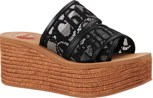 Lookbook (W) Chloe Woody 'Espadrille Wedges Renda Hitam' CHC22S449D2001