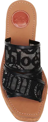 (W) クロエ Woody ブラックレース エスパドリーユ ウェッジ CHC22S449D2001 Shop (W) クロエ Woody ブラックレース エスパドリーユ ウェッジ CHC22S449D2001