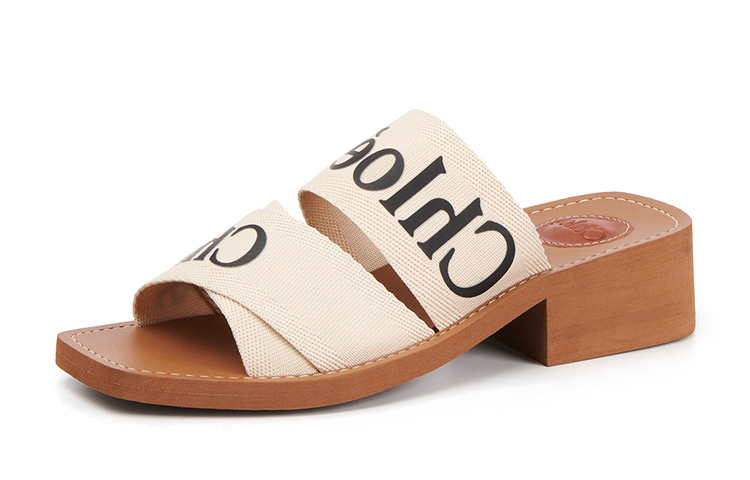 (W) Chloe Woody Canvas 'Fashion Slide White' 圖 3