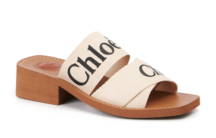(W) Chloe Woody Canvas 'Fashion Slide White' 圖 4