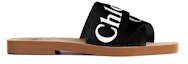 Order (W) Chloe Woody Canvas Flat 'Hitam Open-Toe' CHC19U18808001