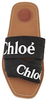 (W) "Chloe Woody Canvas Flat 'Negro Punta Abierta'" CHC19U18808001 Shop (W) "Chloe Woody Canvas Flat 'Negro Punta Abierta'" CHC19U18808001
