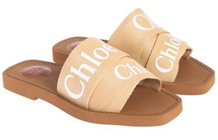 Order (W) Chloe Woody Sandalo in Tela ''Beige'' CHC19U18808275