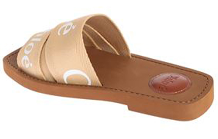 Shop (W) Chloe Woody Sandalo in Tela ''Beige'' CHC19U18808275