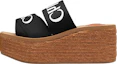 Buy (W) Chloe Woody 帆布时尚坡跟凉鞋 '黑色' CHC21U44908001