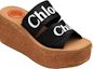 Order (W) Chloe Woody 帆布时尚坡跟凉鞋 '黑色' CHC21U44908001