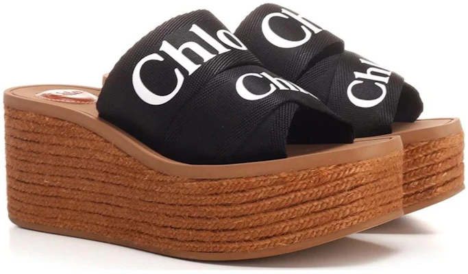 (W) Chloe Woody 帆布时尚坡跟凉鞋 '黑色' CHC21U44908001 Shop (W) Chloe Woody 帆布时尚坡跟凉鞋 '黑色' CHC21U44908001