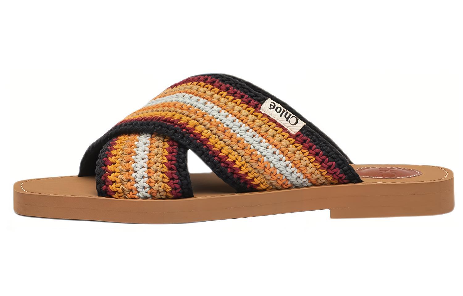 Buy Chloe蔻依 Woody 鈎針編織木質平底 時尚涼拖 女款 棕色