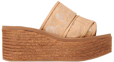 Order (W) Chloe Woody Espadrille Wedge 'Beige Lace' Wanita CHC22S449D2268