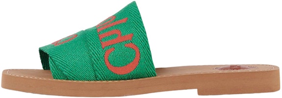 (Women) Chloe Woody Flat Slide 'Green Brown Logo' CHC23U188EF98R (Women) Chloe Woody Flat Slide 'Green Brown Logo' CHC23U188EF98R