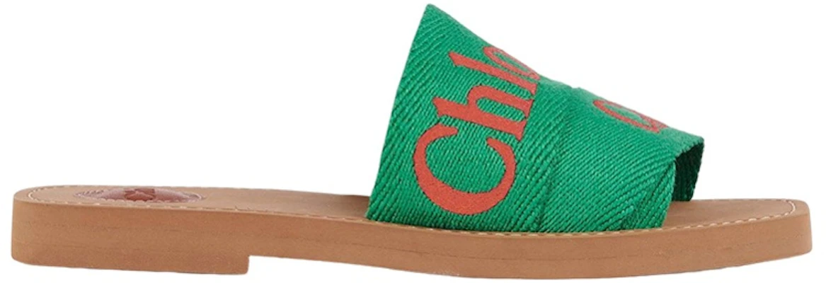 (Women) Chloe Woody Flat Slide 'Green Brown Logo' CHC23U188EF98R Order (Women) Chloe Woody Flat Slide 'Green Brown Logo' CHC23U188EF98R