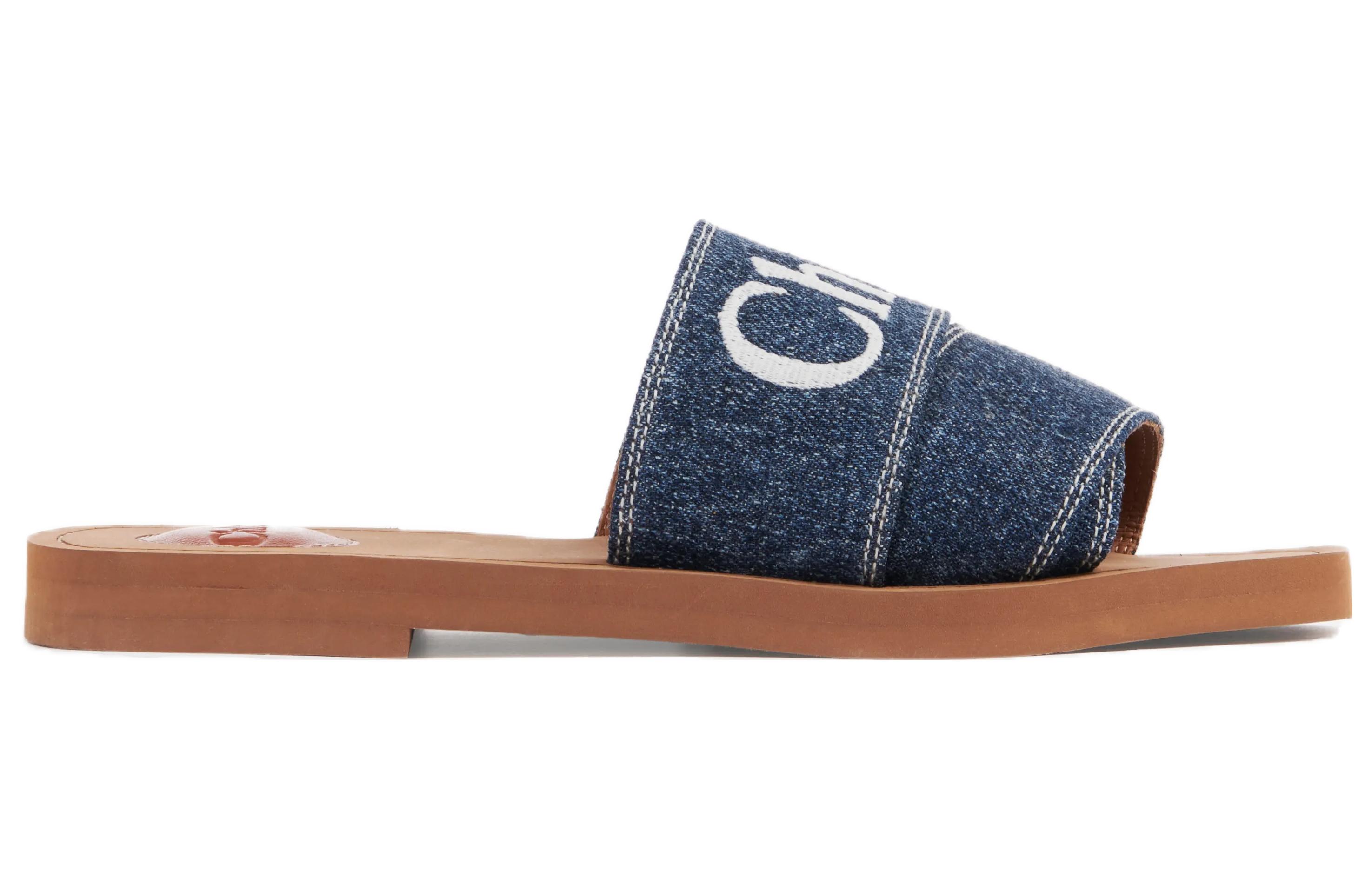 Order (W) Chloe Woody Slide 'Blue Fashion' Sandal Biru Fashion CHC23A188FR45D