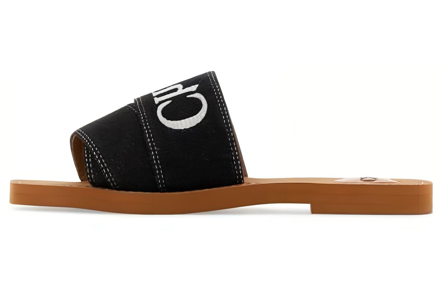 Buy (W) Chloe Sandalias Woody 'Negras con Punta Abierta' CHC23A188FC001