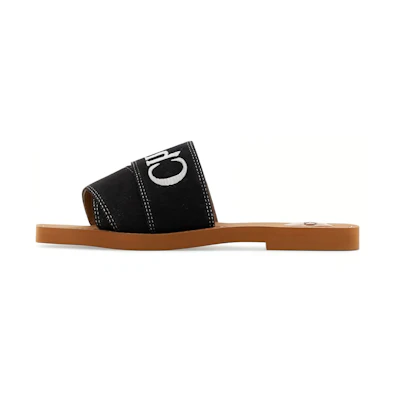 (W) Chloe Woody Slides 'Black Open-Toe'