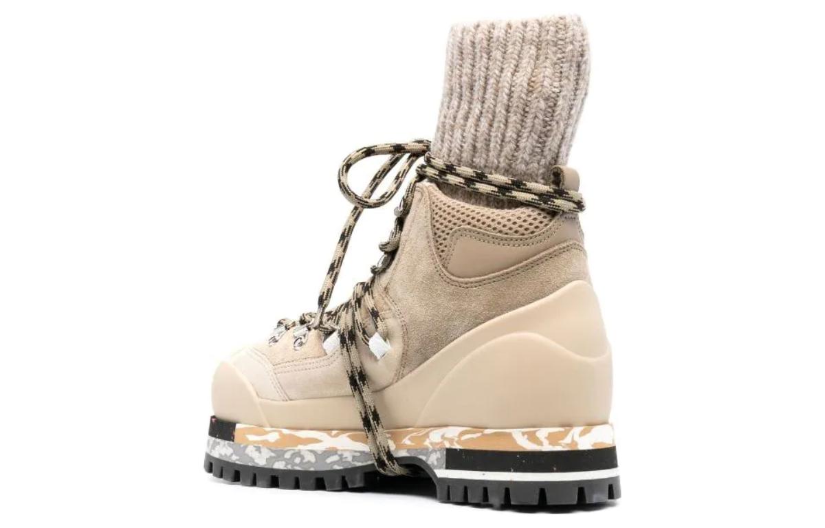 (W) Chloe Nike Leather Lace-up Round Toe Boot 'Beige' 圖 4