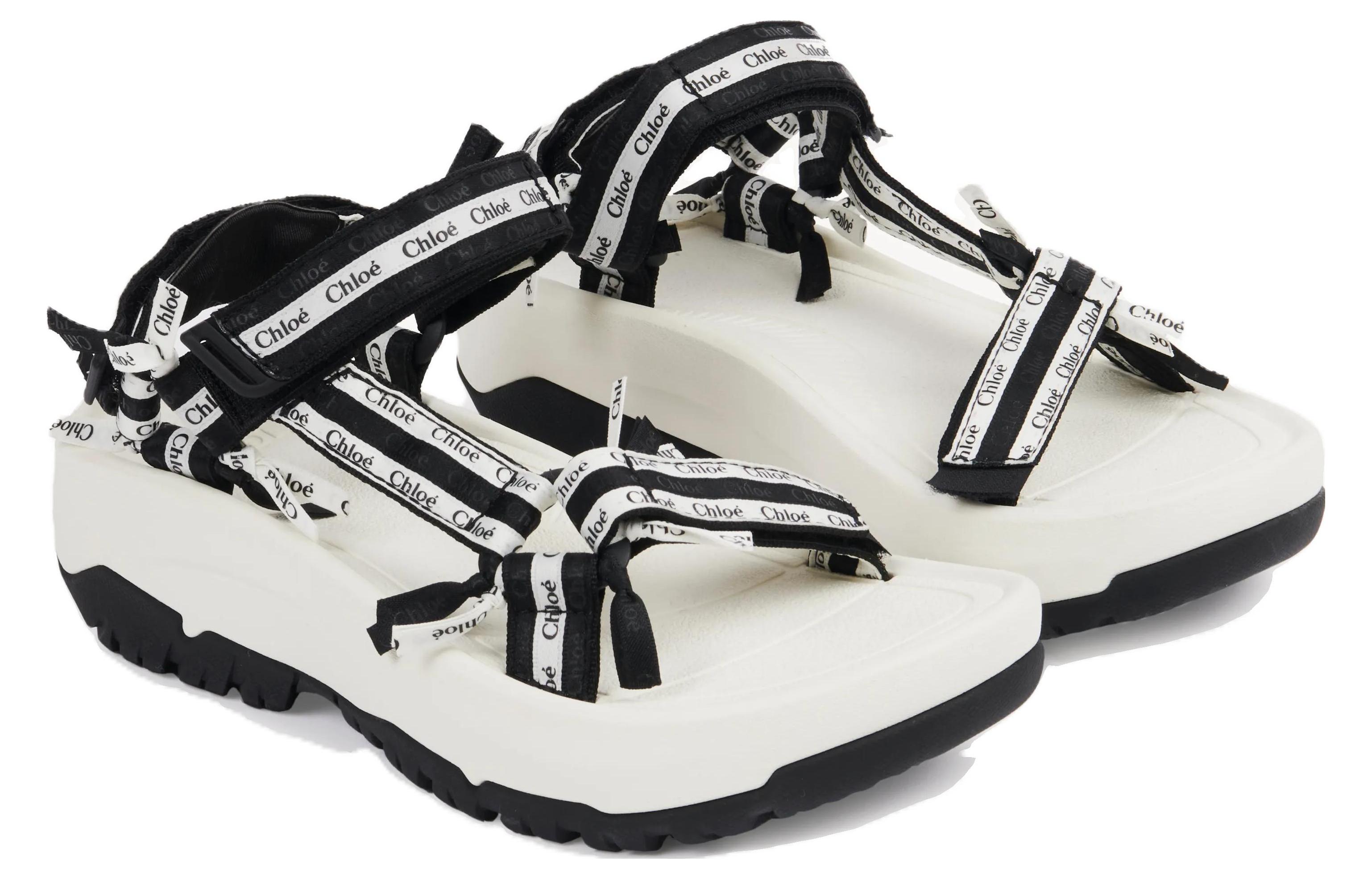 (W) Chloe TEVA Sandal 'Black White' 圖 3
