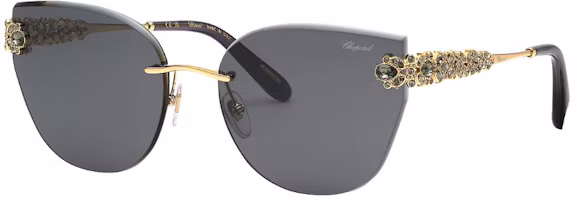 Order (Women) Chopard Black Cat Eye Sunglasses with Diamond Floral Design. 95221-0718