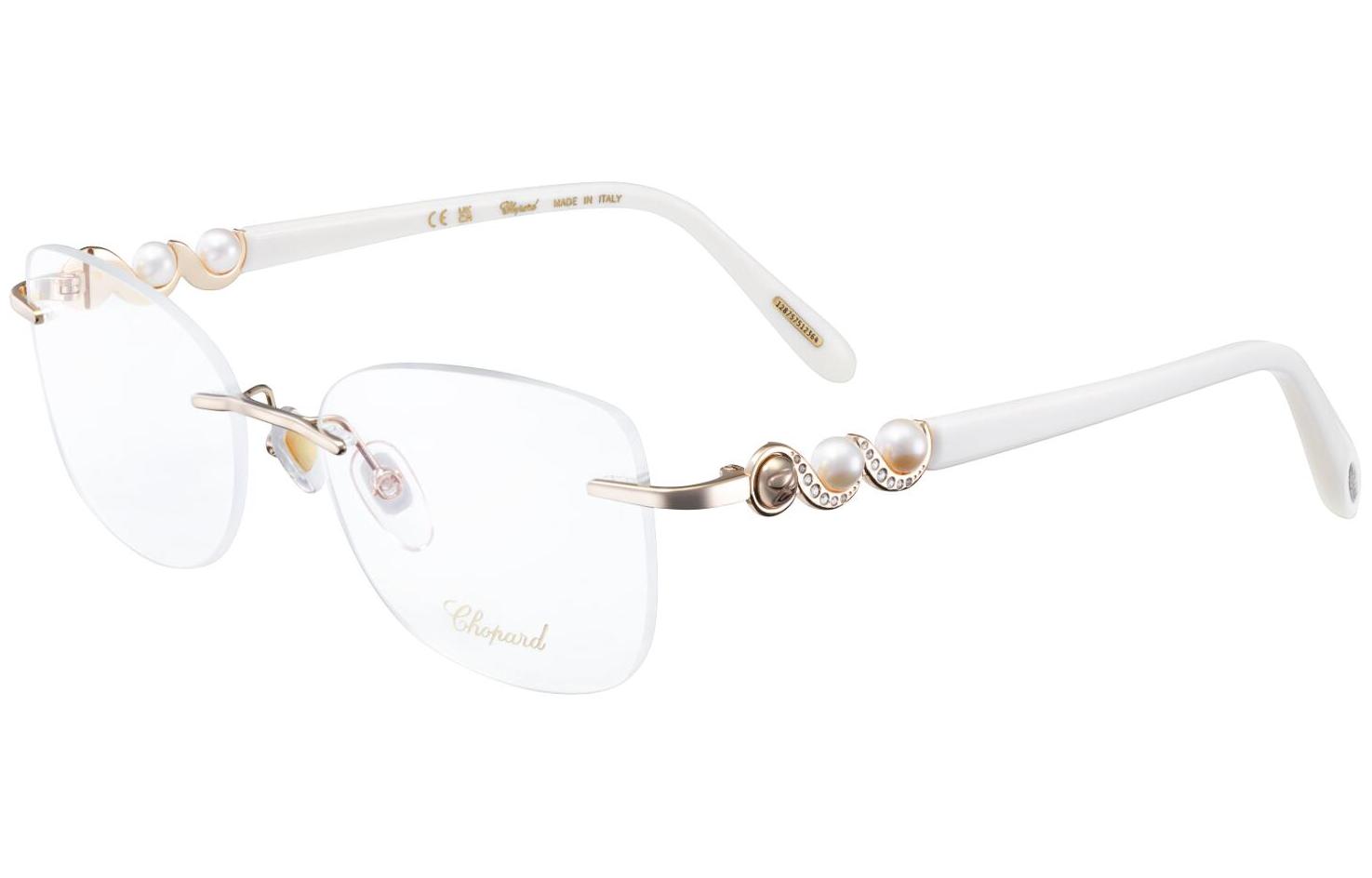Order (W) CHOPARD Elegante Montura de Gafas Cuadradas Ópticas Blanco Perla. VCHL32G300K