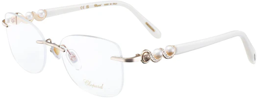 Order (W) CHOPARD Bingkai Kacamata Elegan Putih Mutiara Optical Square. VCHL32G300K