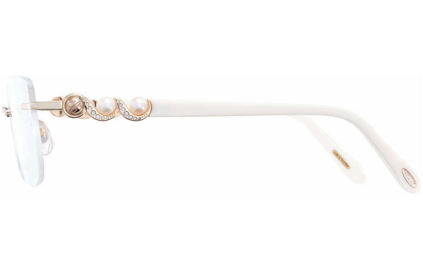 Lookbook (W) CHOPARD Elegante Montura de Gafas Cuadradas Ópticas Blanco Perla. VCHL32G300K