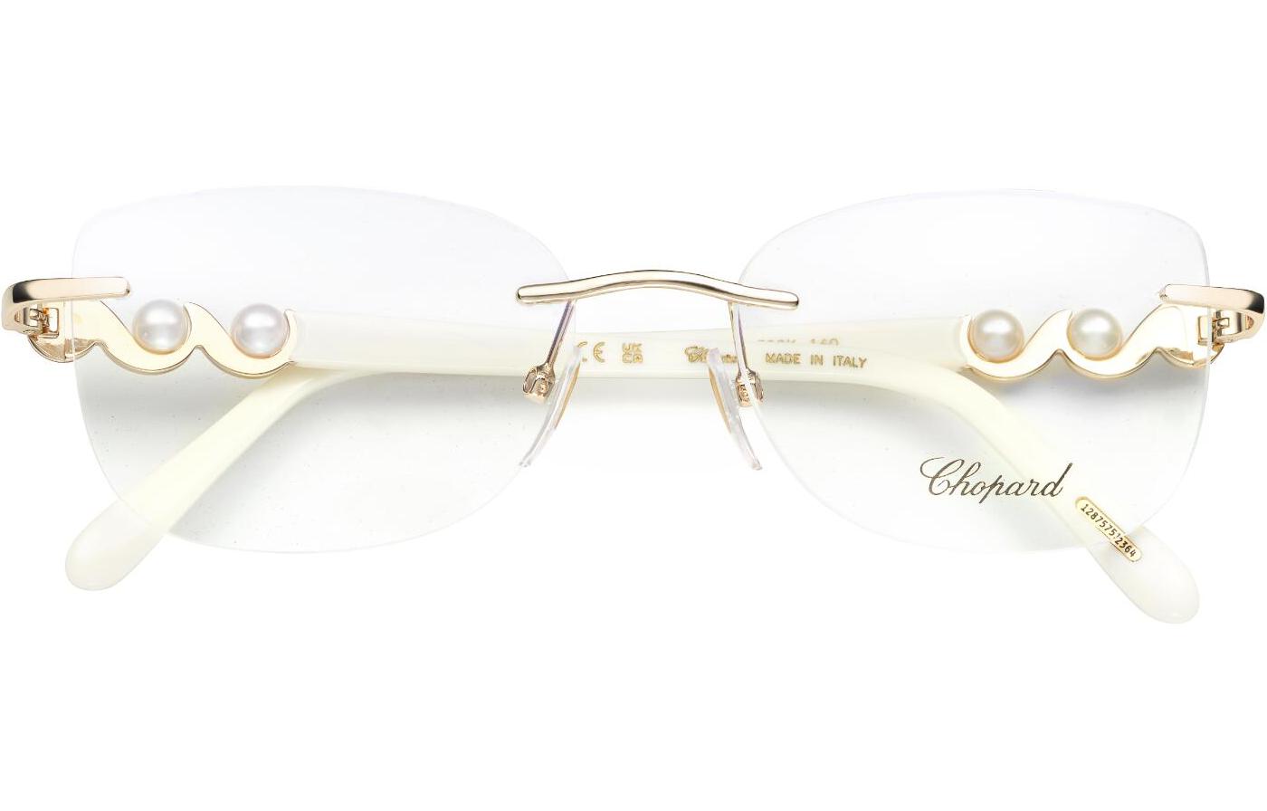 Purchase (W) CHOPARD Elegante Montura de Gafas Cuadradas Ópticas Blanco Perla. VCHL32G300K