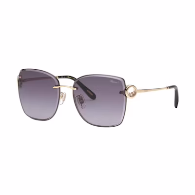 (Women) Chopard Gold Irregular Crystal Metal Sunglasses with Embellished Temples 95221-0738