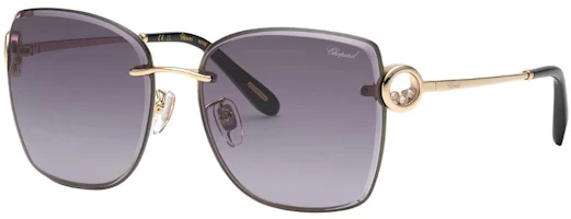 Order (Women) Chopard Gold Irregular Crystal Metal Sunglasses with Embellished Temples 95221-0738
