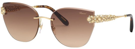 (Women) Chopard Irregular Gold Crystal Embellished Sunglasses. 95221-0720 (Women) Chopard Irregular Gold Crystal Embellished Sunglasses. 95221-0720