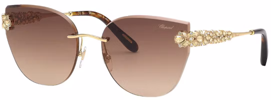 Order (Women) Chopard Irregular Gold Crystal Embellished Sunglasses. 95221-0720
