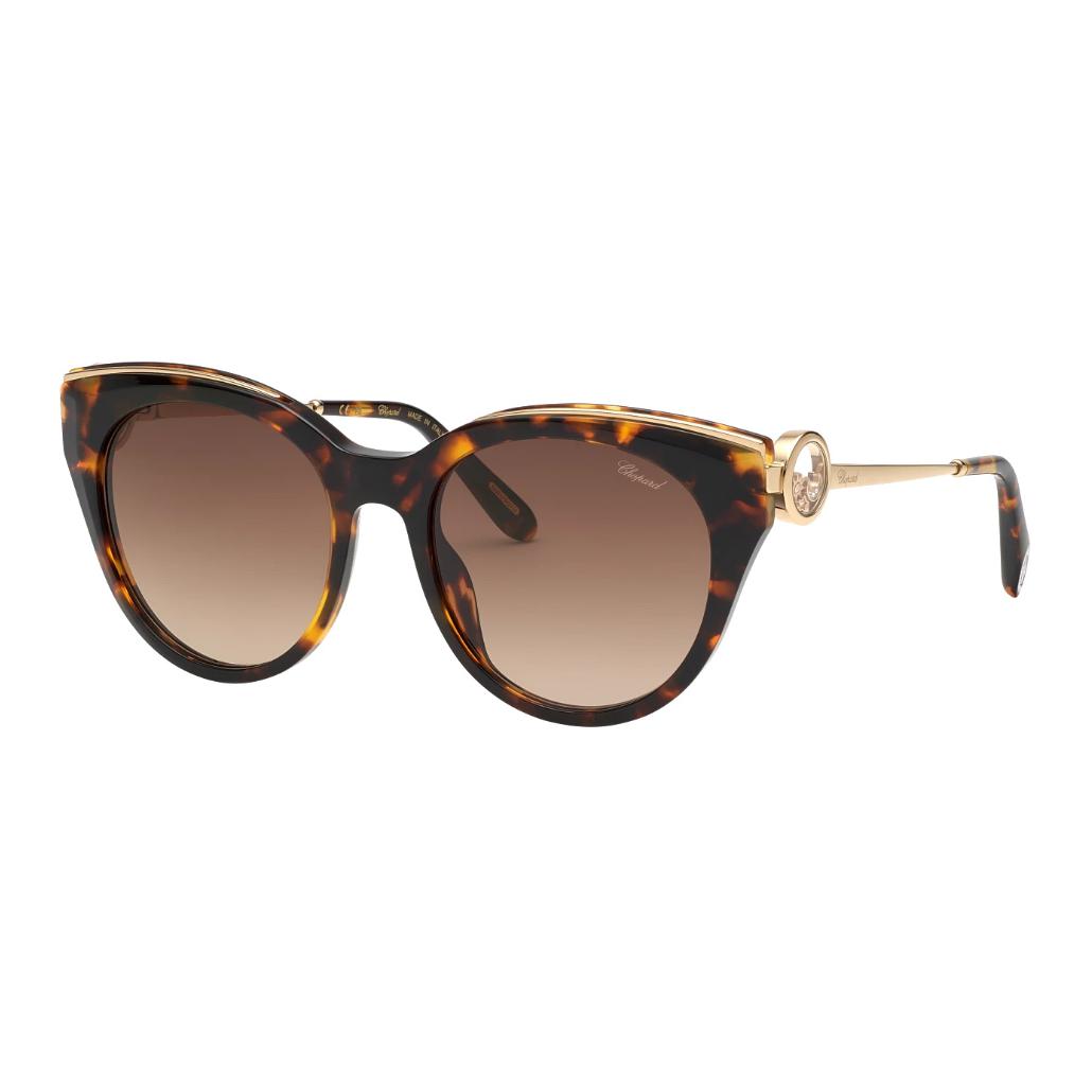 (Women) Chopard  Irregular Tortoiseshell Sunglasses with Jewel Accents. 95221-0731