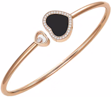 Order (Women) Chopard Happy Hearts 18K Rose Gold Diamond Onyx Bracelet for Women - Rose Gold. 85A074-5200