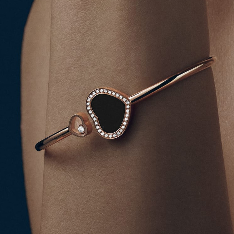 Purchase (W) 蕭邦Happy Hearts 18K玫瑰金鑽石縞瑪瑙手鏈女款-玫瑰金 85A074-5200